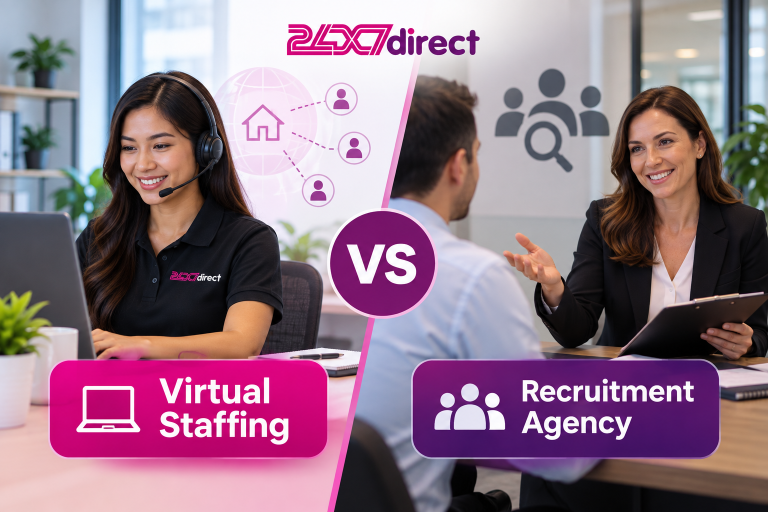 Virtual staffing vs recruitment agency comparison for Australian businesses